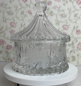 Crystal Legends by Godinger Circus Tent Lidded Candy Dish, Made in Poland