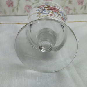 Vintage Floral Footed Juice Glasses/Sherbert Cups - Set of 3