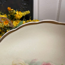 Load image into Gallery viewer, Large Hand Painted Scalloped Edge Floral Plate with gold Trim