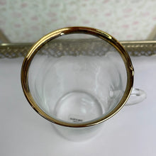 Load image into Gallery viewer, Vintage Blown Glass Mugs with Loop Handles and Gold Rim - Set of 6 Irish Coffee Mugs