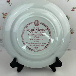 Spode Archive Collection Georgian Series 'Rome' Plate, Red/Cranberry and White Porcelain Collectible Plate