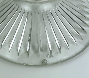 Vintage Jeannette Glass Iris and Herringbone Pattern Footed Flower Vase