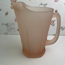 Load image into Gallery viewer, Vintage Pink Frosted Satin Patio Pitcher with Ice Lip by Tiara Exclusives Indiana Glass