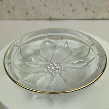 Load image into Gallery viewer, Vintage Mikasa Studio Nova Crystal Round Candy/Nut dish with Poinsettia Relief