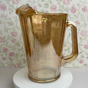 Vintage Marigold/Peach Lusterware Pitcher and Matching Tumblers