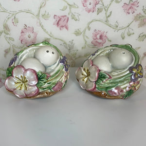 Fitz and Floyd Garden Rhapsody Salt and Pepper Shakers, Easter Eggs Spring Decor - Sold Seperately