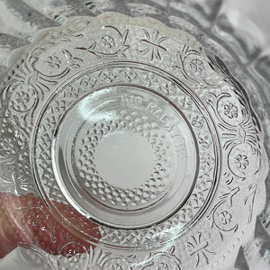 Kig Malaysia Glass Bowls with Fleur de Lis Pattern, Mid Century Glassware