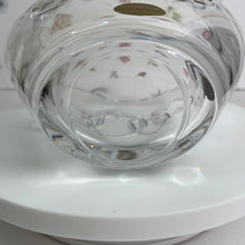 Load image into Gallery viewer, Vintage Teleflora Lead Crystal Bowl Vase with Engraved Hearts