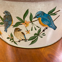 Load image into Gallery viewer, Vintage Tom Sturgis Pretzel Tin - Multi Bird Motif
