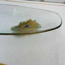 Load image into Gallery viewer, Vintage Chance Glass Fiestaware Anemone-Pattern Oval Glass Dish/Tray with Floral Design