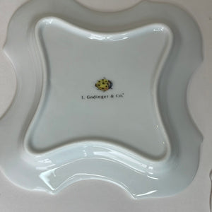 Vintage I. Godinger & Co Primavera Butterfly/Botanical Gardens Square Bread Plates, Set of 2
