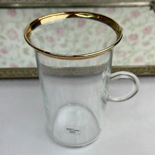 Load image into Gallery viewer, Vintage Blown Glass Mugs with Loop Handles and Gold Rim - Set of 6 Irish Coffee Mugs