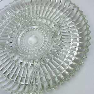 Vintage Jeanette Glass National Pattern Divided Relish Serving Tray Platter