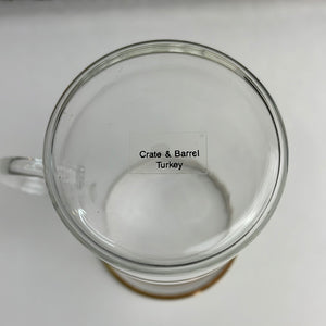 Vintage Blown Glass Mugs with Loop Handles and Gold Rim - Set of 6 Irish Coffee Mugs