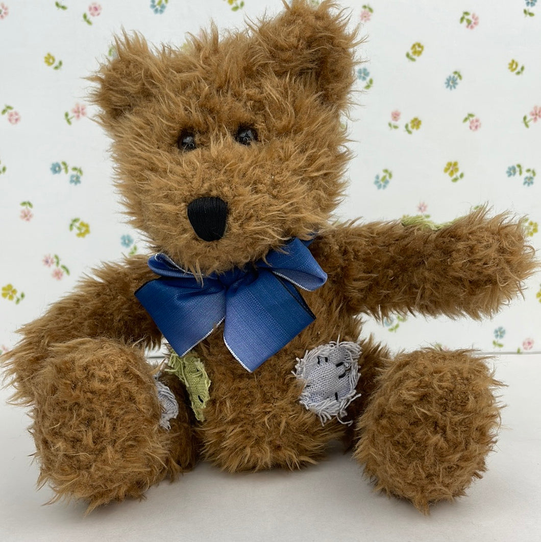 Laurell's Attic - “TYLER” Patchwork Bear, Stuffed Animal Plush Teddybear, Patches Soft Plushie Toy