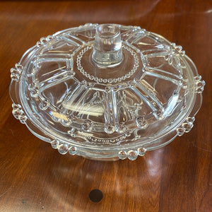 Glass Oyster Pearl Candy Dish with Lid