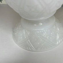 Load image into Gallery viewer, Vintage E.O. Brody White Milk Glass Sawtooth Edge, Star Pattern Vase
