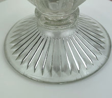 Load image into Gallery viewer, Vintage Jeannette Glass Iris and Herringbone Pattern Footed Flower Vase