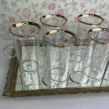 Load image into Gallery viewer, Vintage Blown Glass Mugs with Loop Handles and Gold Rim - Set of 6 Irish Coffee Mugs