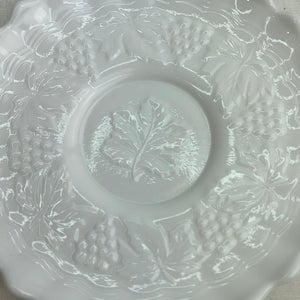 Imperial Glass Grape Cluster Pattern Footed Milk Glass Plate