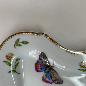 Vintage I. Godinger & Co Primavera Butterfly/Botanical Gardens Square Bread Plates, Set of 2