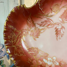 Load image into Gallery viewer, Haviland &amp; Company Limoges France Rare Red, Pink and Gold Floral Candy Dish