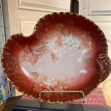 Load image into Gallery viewer, Haviland &amp; Company Limoges France Rare Red, Pink and Gold Floral Candy Dish