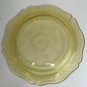 Vintage Yellow Depression Glass Federal Patrician Spoke Round Plate/Platter