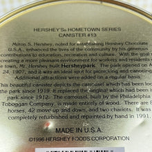 Load image into Gallery viewer, Hershey&#39;s Hometown Series Canister #13, Hersheypark Carrousel Round Tin