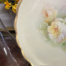 Load image into Gallery viewer, Large Hand Painted Scalloped Edge Floral Plate with gold Trim