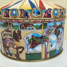 Load image into Gallery viewer, Hershey&#39;s Hometown Series Canister #13, Hersheypark Carrousel Round Tin