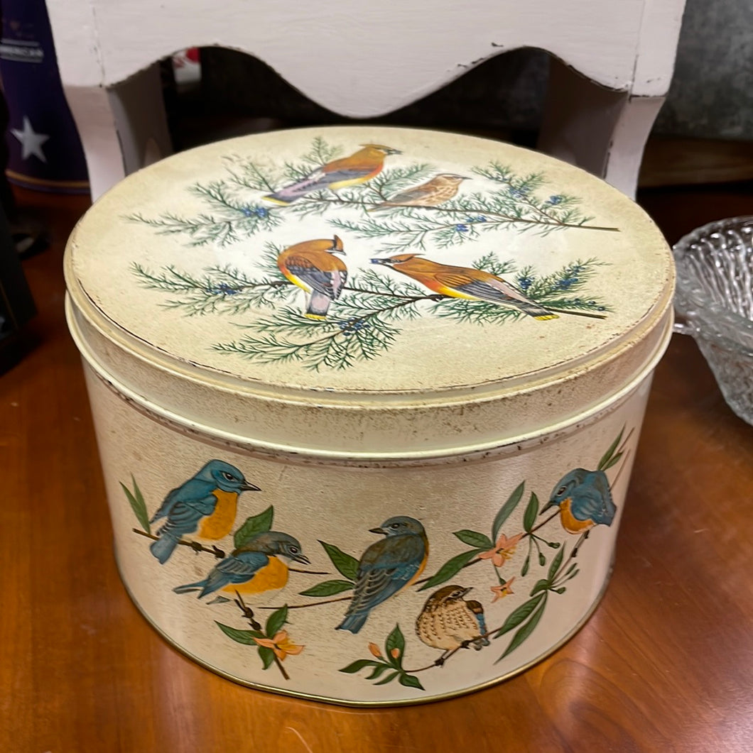Vintage Tom Sturgis Pretzel Tin - Multi Bird Motif