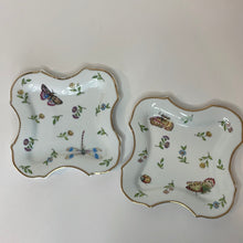 Load image into Gallery viewer, Vintage I. Godinger &amp; Co Primavera Butterfly/Botanical Gardens Square Bread Plates, Set of 2