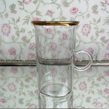 Load image into Gallery viewer, Vintage Blown Glass Mugs with Loop Handles and Gold Rim - Set of 6 Irish Coffee Mugs