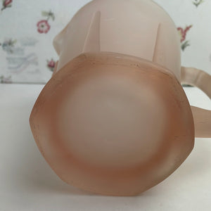 Vintage Pink Frosted Satin Patio Pitcher with Ice Lip by Tiara Exclusives Indiana Glass