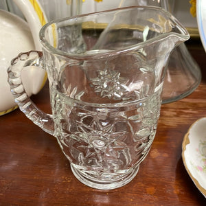 Small Anchor Hocking Milk/Cream Pitcher with Star of David Pattern