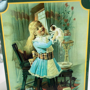 Dingman Soap Reproduction Tin with Little Girl and Kittens