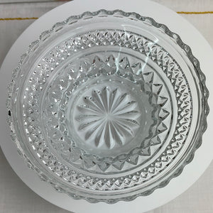 Vintage Anchor Hocking Wexford Pattern Clear Glass Berry Dessert Bowl
