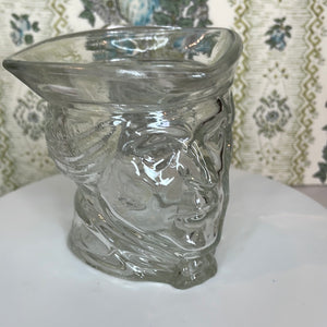 Vintage Avon Paul Revere Candle Holder, Clear Glass American Revolution Americana Decor