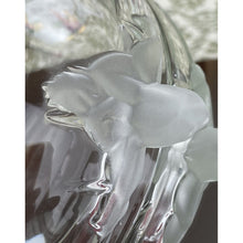 Load image into Gallery viewer, Vintage Mikasa Walther Glass Satin Rose Lidded Bowl, Glas Lidded Serving Bowl/Candy Dish, Vintage Glassware Clear Glass with Frosted Accents