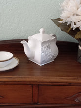 Load image into Gallery viewer, White Embossed Teapot with Rhinestones