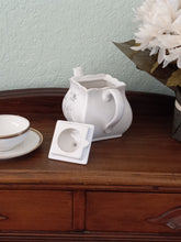 Load image into Gallery viewer, White Embossed Teapot with Rhinestones