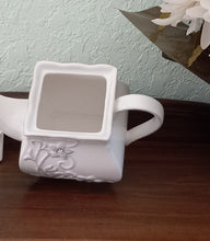 Load image into Gallery viewer, White Embossed Teapot with Rhinestones