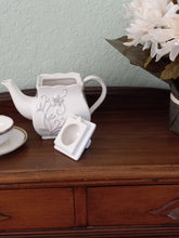 Load image into Gallery viewer, White Embossed Teapot with Rhinestones