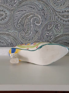 Decorative Hand Painted Ceramic High Heeled Shoe.