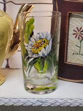 Load image into Gallery viewer, Hand Painted Water/Tea Glass - Floral Glass Art