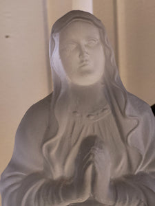Vintage Frosted Glass Mary with Rosary