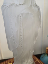 Load image into Gallery viewer, Vintage Frosted Glass Mary with Rosary
