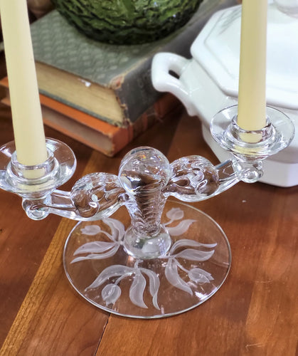 Art Deco Glass Candleholder Tiffin-Franciscan