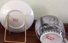 Load image into Gallery viewer, Set of 2 &quot;OH LALA&quot; Paris teacups and saucers